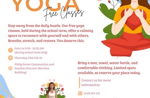 Free Yoga Classes every Thursday during school term